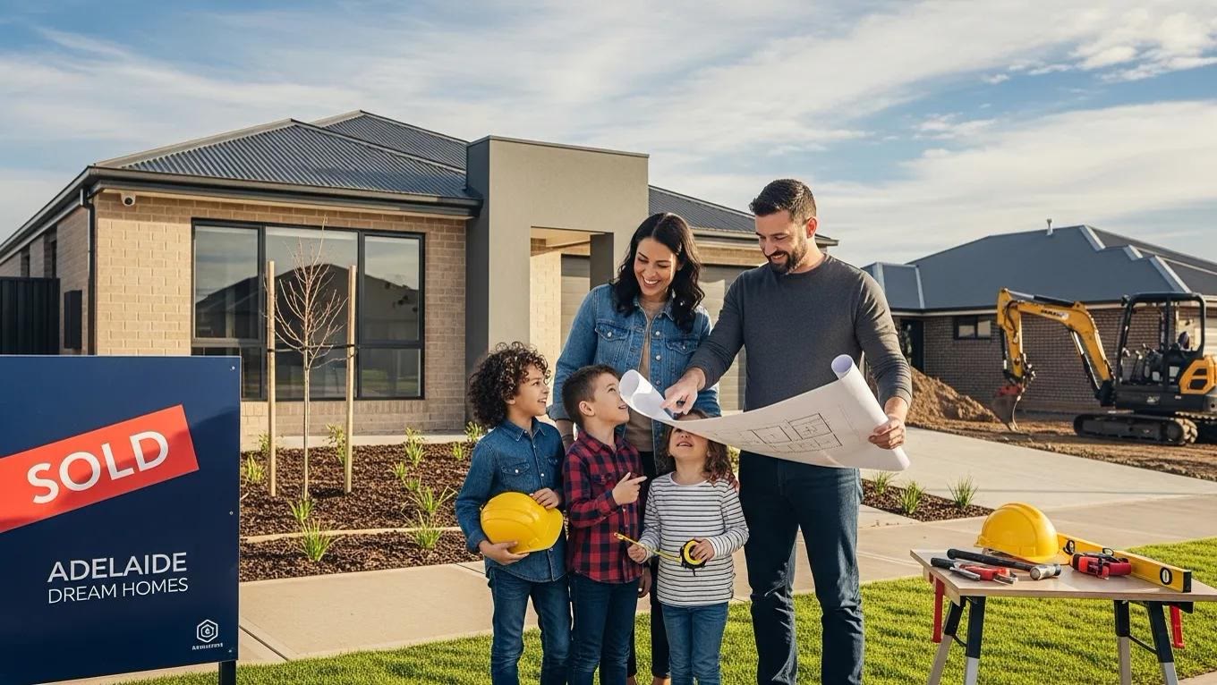 Family outside a new home — illustrating the benefits of house and land packages